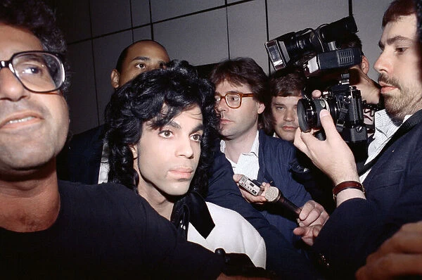 American pop star Prince arrives at Heathrow Airport in London ahead of his concerts at