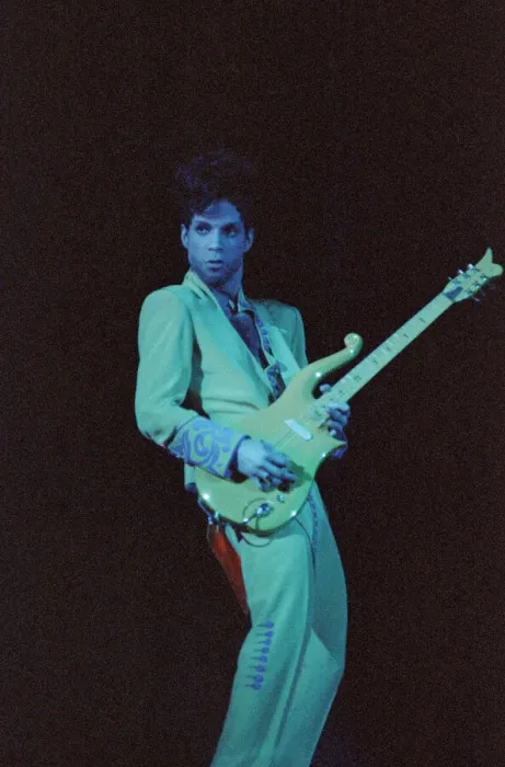 Framed Print : American pop star Prince performing on stage at Earls Court Framed Print : American pop star Prince performing on stage at Earls Court