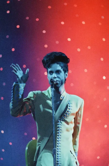 Framed Print : American pop star Prince performing on stage at Earls Court Framed Print : American pop star Prince performing on stage at Earls Court