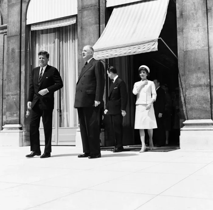Framed Print : American president John F Kennedy with French President Charles De Gaulle at the Elysee