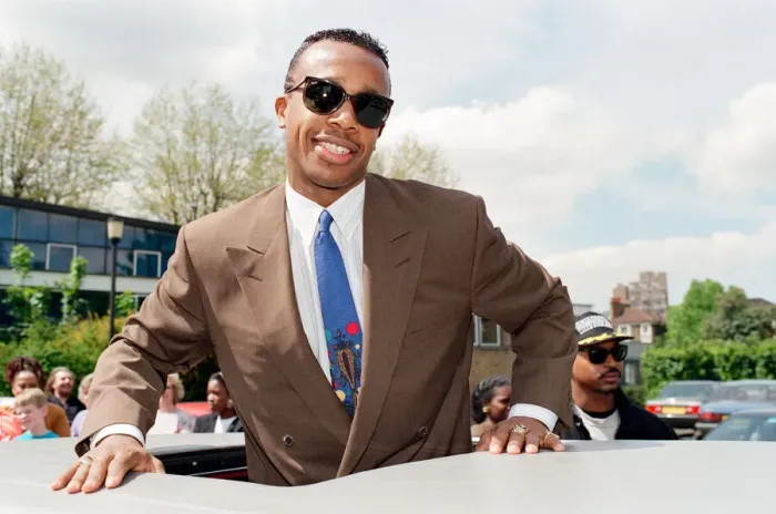 Framed Print : American rapper MC Hammer visiting Stockwell Park Comprehensive school in south London