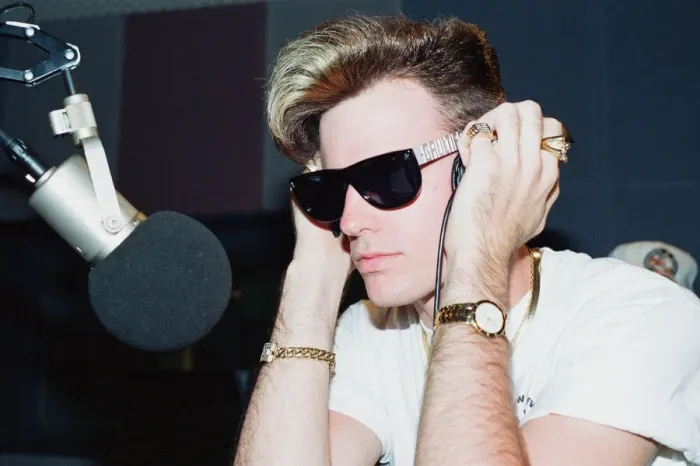 Framed Print : American rapper Vanilla Ice at the Capital Radio studio in London. 10th April 1991 Framed Print : American rapper Vanilla Ice at the Capital Radio studio in London. 10th April 1991