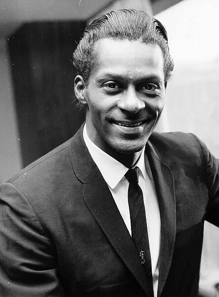 American Rhythym and Blues singer Chuck Berry at a press reception in London