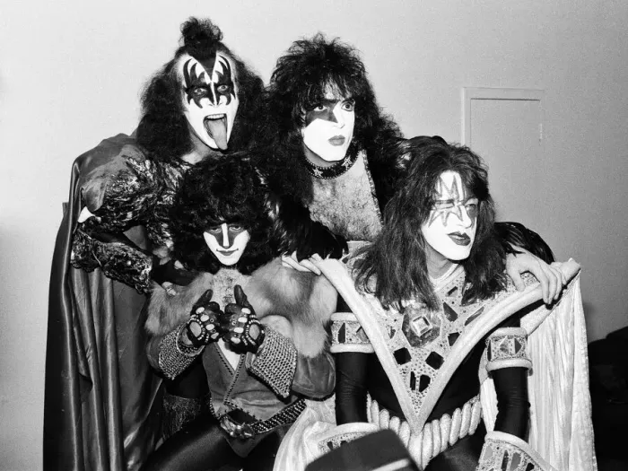 Framed Print : American rock band Kiss pictured at Heathrow Airport. 4th September 1980