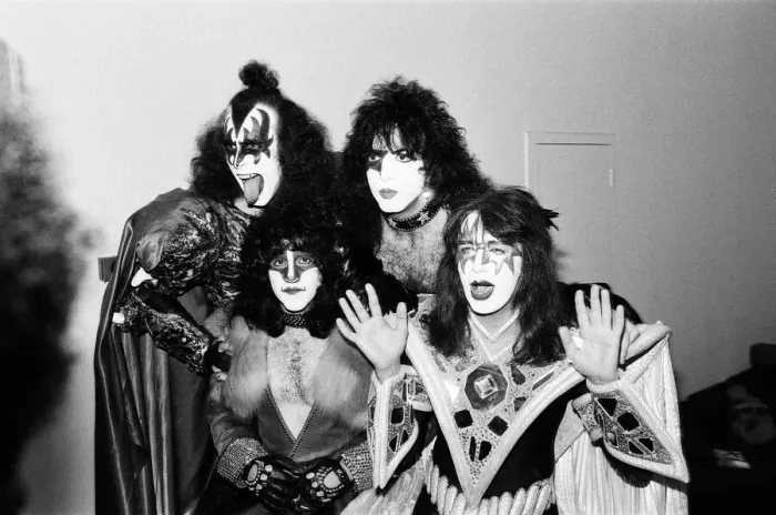 Framed Print : American rock band Kiss pictured at Heathrow Airport. 4th September 1980