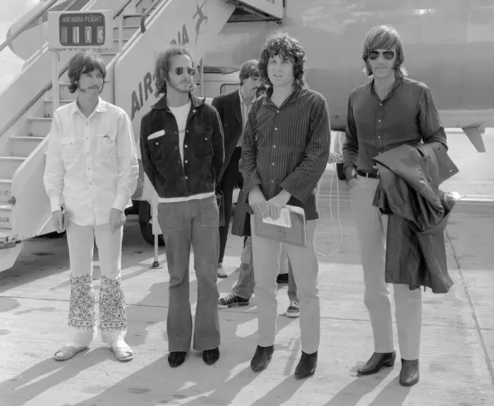 Framed Print : American rock group The Doors arrive at Londons Heathrow airport Framed Print : American rock group The Doors arrive at Londons Heathrow airport