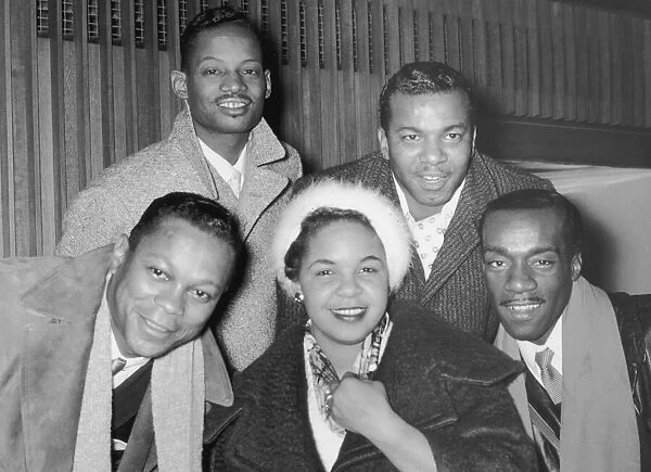 American rock and roll group The Platters consisting of Back row left to right
