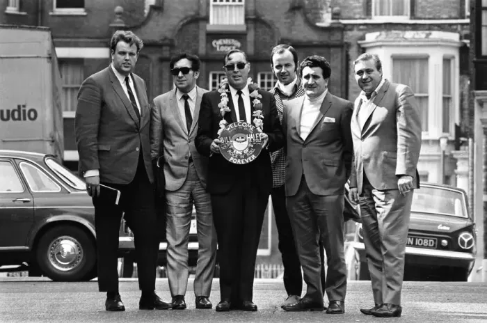 Framed Print : American rock and roll singer Bill Haley with his band The Comets in London shortly Framed Print : American rock and roll singer Bill Haley with his band The Comets in London shortly