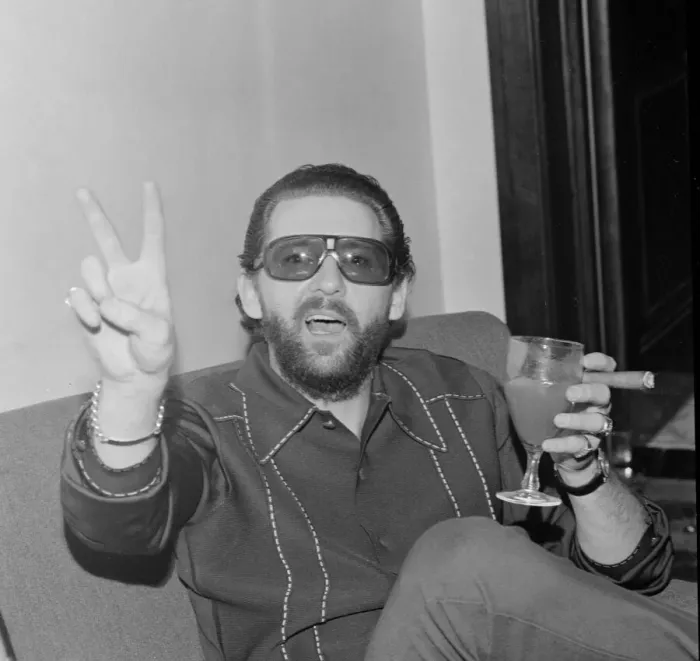 Framed Print : American rock and roll singer and musician Jerry Lee Lewis relaxing in his hotel suite in