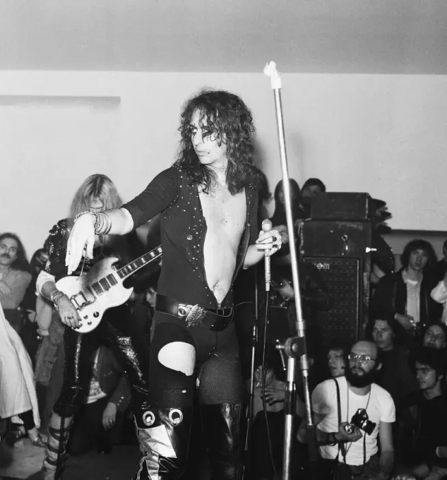 Framed Print : American rock singer Alice Cooper performing on stage during a concert on his Love It To Framed Print : American rock singer Alice Cooper performing on stage during a concert on his Love It To