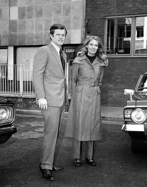 American senator Edward Kennedy pictured with his wife Joan on arrival at Heathrow