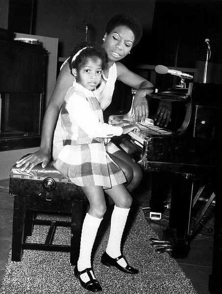 American singer, Nina Simone, in the UK recording a television programme called