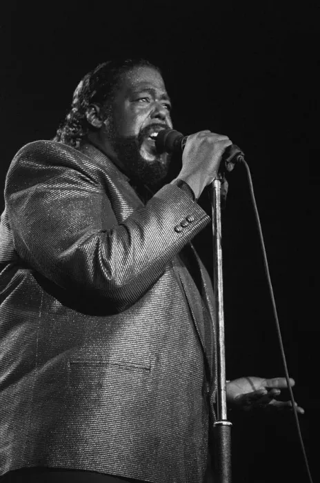 Framed Print : American singer songwriter Barry White performing in concert. December 1988 Framed Print : American singer songwriter Barry White performing in concert. December 1988