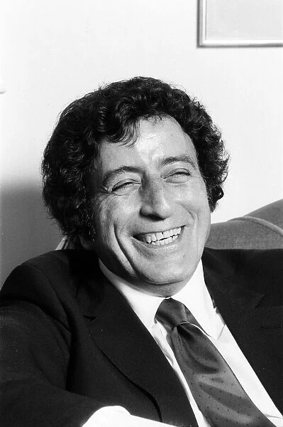 American singer Tony Bennett, in England for a concert tour, at his London hotel