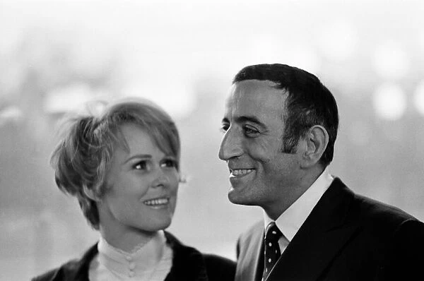 American singer Tony Bennett and his fiancee at the Hilton Hotel. 10th March 1968