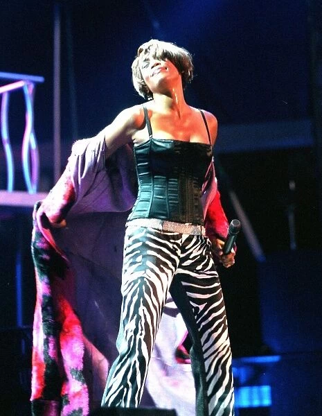 American singer Whitney Houston September 1999 on stage in Hamberg, Germany