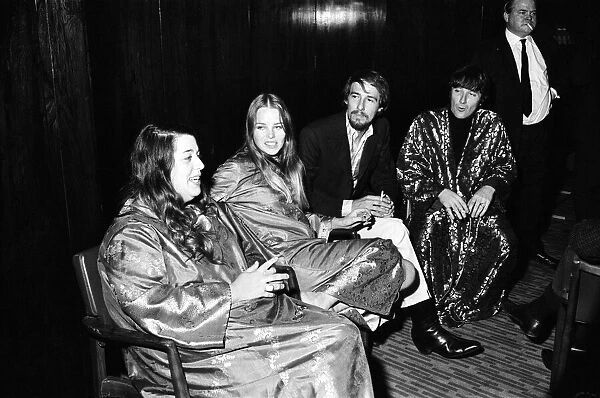 American singing group The Mamas and the Papas seen here in London, l-r, Cass Elliott