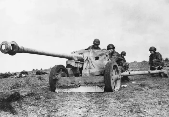 Framed Print : American soldiers being taught how to use PAK-40 Anti-tank gun captured in the Cisternia Framed Print : American soldiers being taught how to use PAK-40 Anti-tank gun captured in the Cisternia