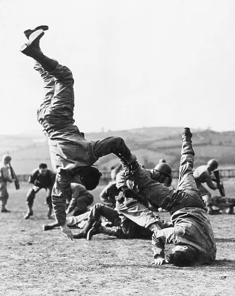 American troops practice commando training prior to the invasion of Europe