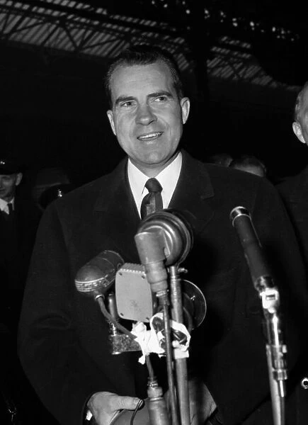 American Vice President Richard Nixon at Victoria Station in London during visit to
