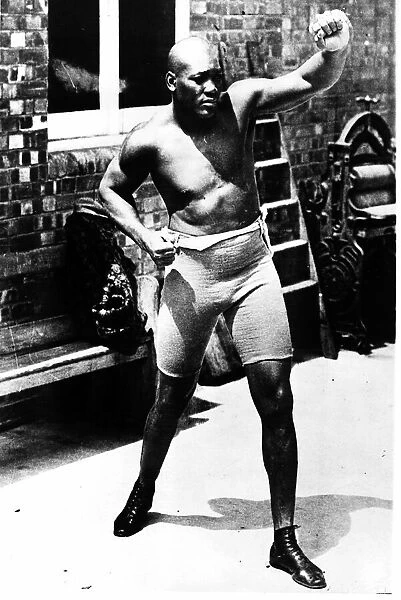 American World Champion boxer Jack Johnson in 1908 during his visit to England