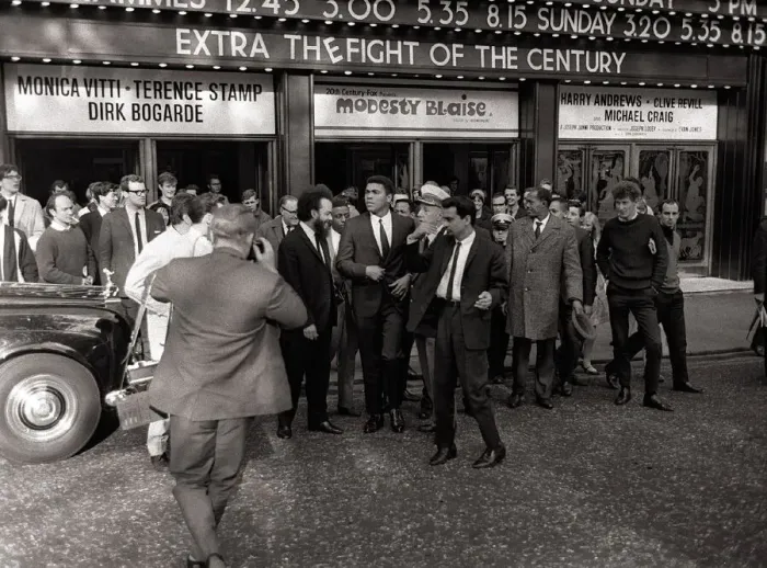 Framed Print : American world champion heavyweight boxer Muhammad Ali leaves the Odeon Cinema in