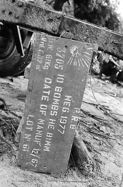 Ammunition crate containing bombings during the Biafra conflict. 11th June 1968