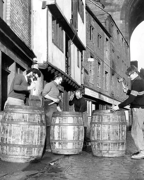 The ancient art of making barrels is demonstrated at The Close, Newcastle