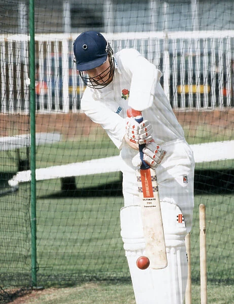 Andrew Flintoff in the nets at Lancashire CCC. 16th April 1996