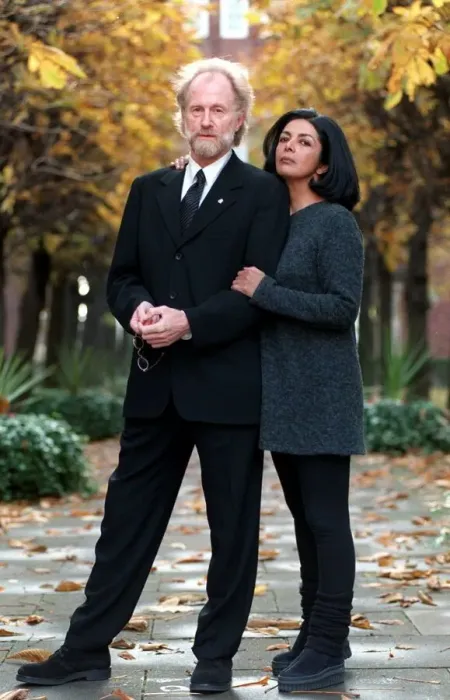 Framed Print : Andrew Loog Oldham former Rolling Stones Manager with wife Esther Farfan in November 1998