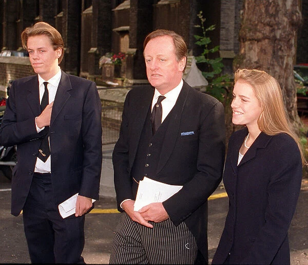 Andrew Parker Bowles with children Tom and Sara epd October 1994 Husband of