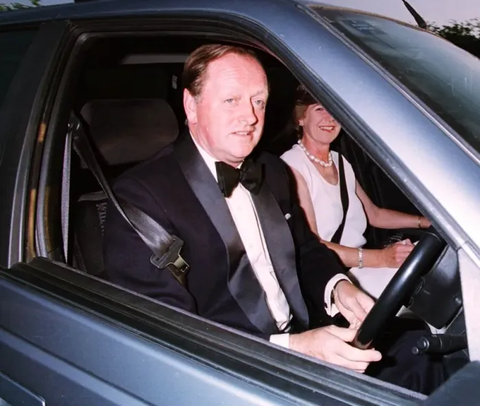 Framed Print : Andrew Parker Bowles and wife arrive for party 1997 for Camilla Parker Bowles 50th Framed Print : Andrew Parker Bowles and wife arrive for party 1997 for Camilla Parker Bowles 50th