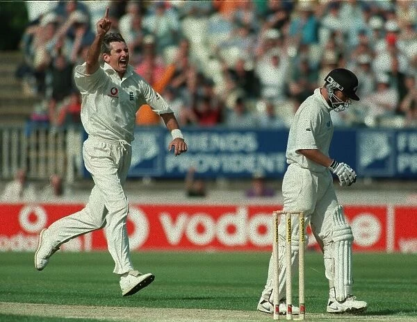 Andy Caddick Cricket Player Of England July 1999 Celebrates After He Gets The