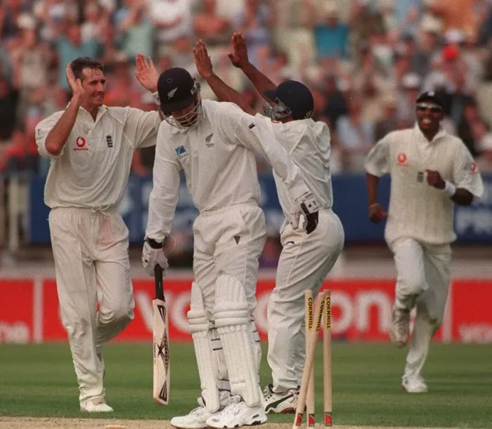 Framed Print : Andy Caddick cricket player of england july 1999 Celebrates after he takes Framed Print : Andy Caddick cricket player of england july 1999 Celebrates after he takes