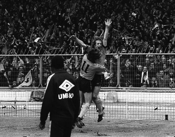 Andy Gray celebrating after a goal for Wolves against Nottingham Forest in