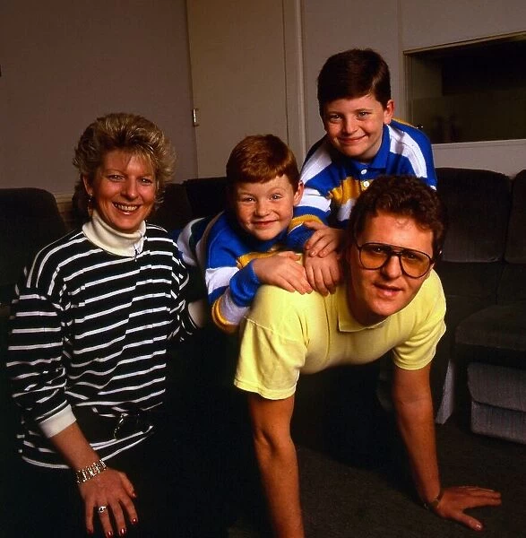 Andy Ritchie at home with his wife and sons March 1988