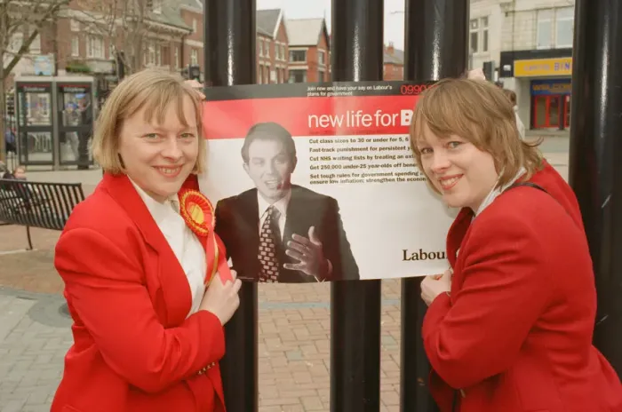 Framed Print : Angela Eagle (left) and her twin sister Maria (right), pictured in Liverpool, April 1997 Framed Print : Angela Eagle (left) and her twin sister Maria (right), pictured in Liverpool, April 1997