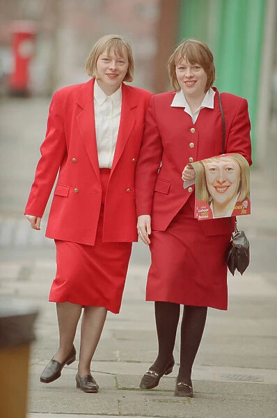 Angela Eagle (left) and her twin sister Maria (right), pictured in Liverpool, April 1997