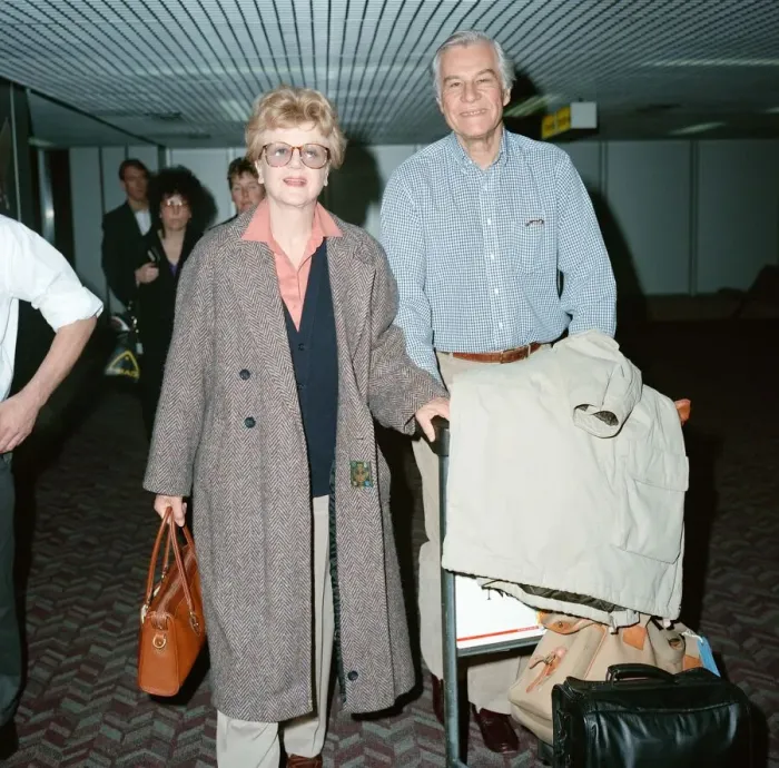 Framed Print : Angela Lansbury and husband Peter Shaw at London Airport. 13th March 1990 Framed Print : Angela Lansbury and husband Peter Shaw at London Airport. 13th March 1990