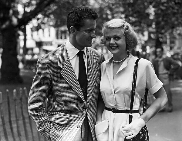Angela Lansbury and Peter Shaw, who are in London for their wedding. 26th July 1949