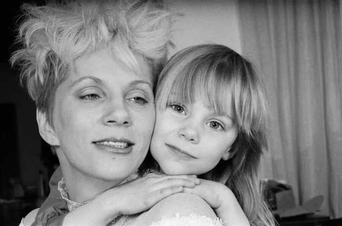 Framed Print : Angie Bowie, (also known as Angela Bowie) with her daughter Stacia Larranna Celeste Lipka Framed Print : Angie Bowie, (also known as Angela Bowie) with her daughter Stacia Larranna Celeste Lipka