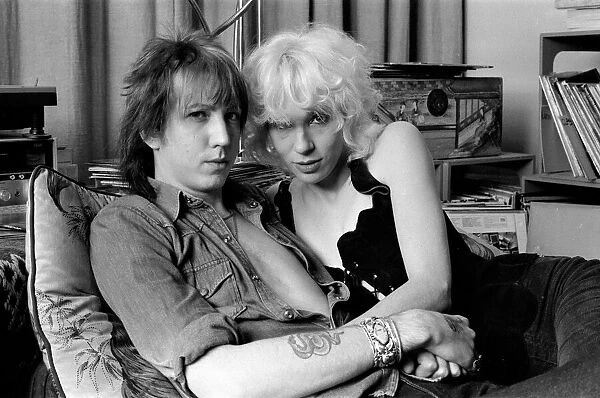 Angie Bowie, former wife of singer David Bowie, pictured here with her boyfriend