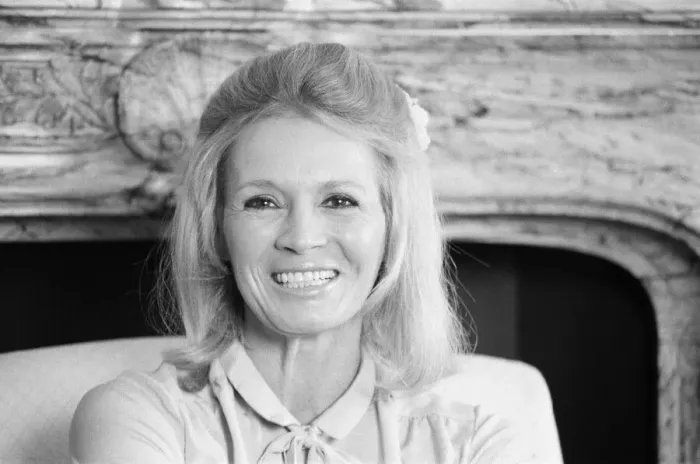 Framed Print : Angie Dickinson, american film and television actress, pictured on the veranda of her