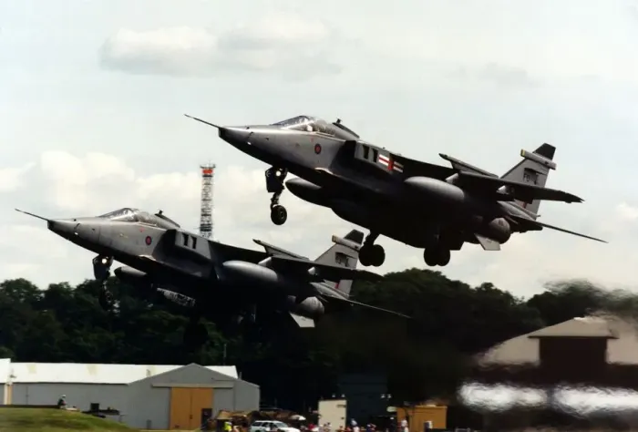 Framed Print : Two Anglo-French SEPECAT Jaguar, ground attack aircraft Framed Print : Two Anglo-French SEPECAT Jaguar, ground attack aircraft