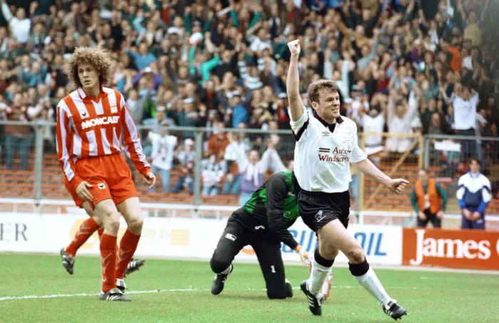 Framed Print : Anglo Italian Cup Final at Wembley Stadium. Derby County v Cremonese