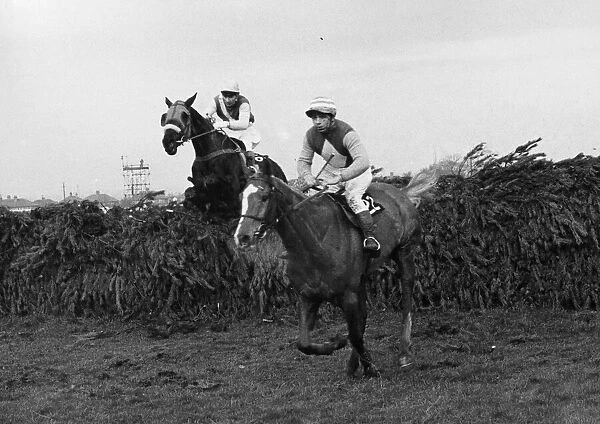 Anglo ridden by Tim Norman clears the last fence in the 1966 Grand National 26th March
