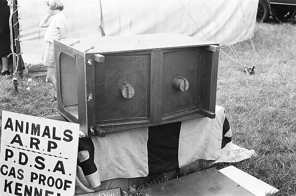 Animals ARP. A gas proof kennel on displayed by the animal charity P. D. S. A