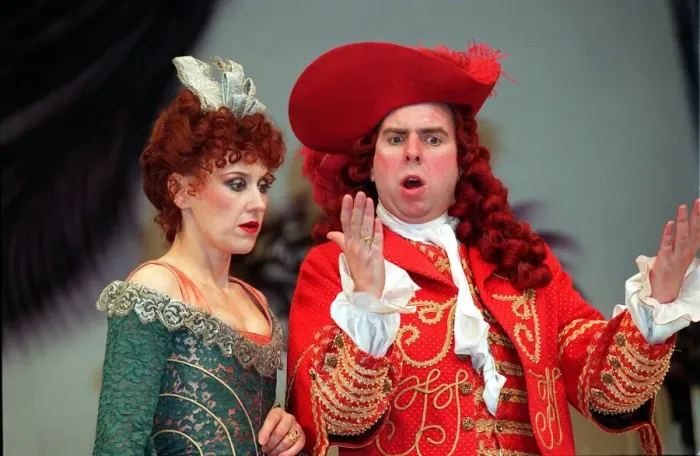 Framed Print : ANITA DOBSON WITH TIMOTHY SPALL IN A SCENE FROM THE PLAY - LE BOURGEOIS GENTILHOMME - MAY