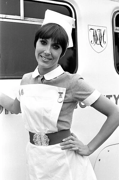 Anita Harris on the film set of Carry On Doctor. This scene was filmed at