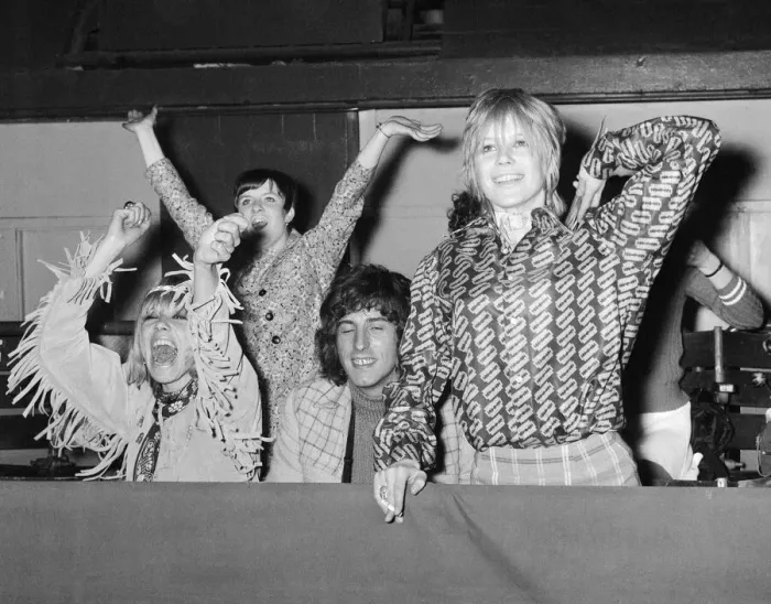 Framed Print : Anita Pallenberg and Marianne Faithfull after The Rolling Stones were voted best R&B band Framed Print : Anita Pallenberg and Marianne Faithfull after The Rolling Stones were voted best R&B band